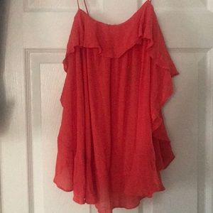 Free people coral sheer top